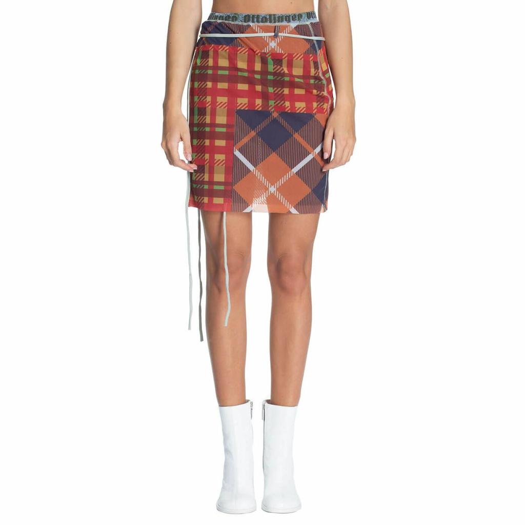 Ottolinger Mesh tartan mini skirt