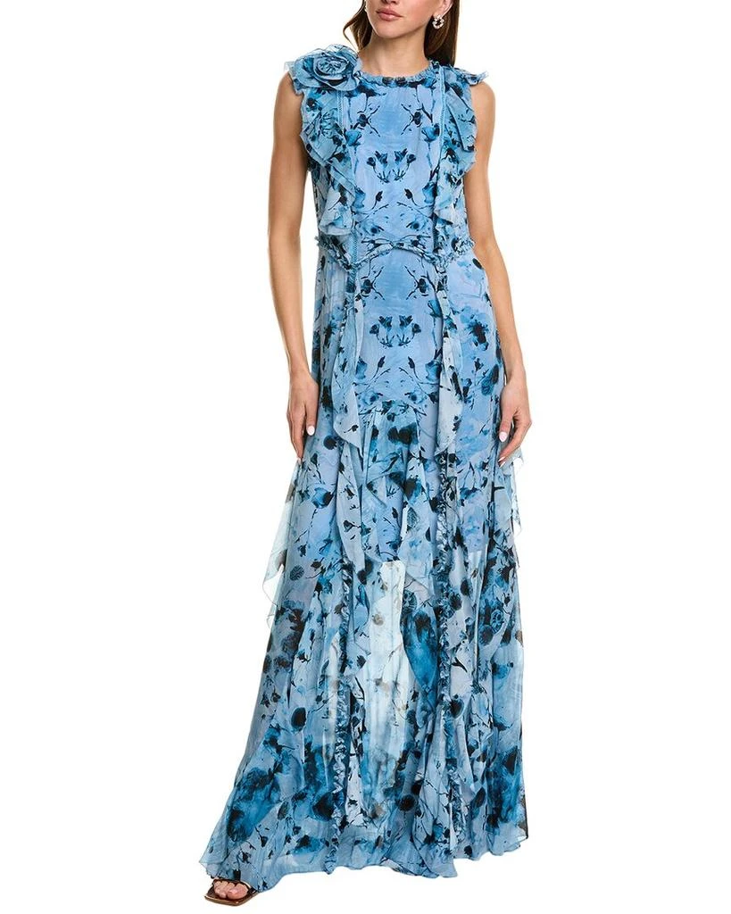Marchesa Notte Printed Maxi Dress, 16 / Blue Marchesa Notte Printed Maxi Dress, 16 / Blue
