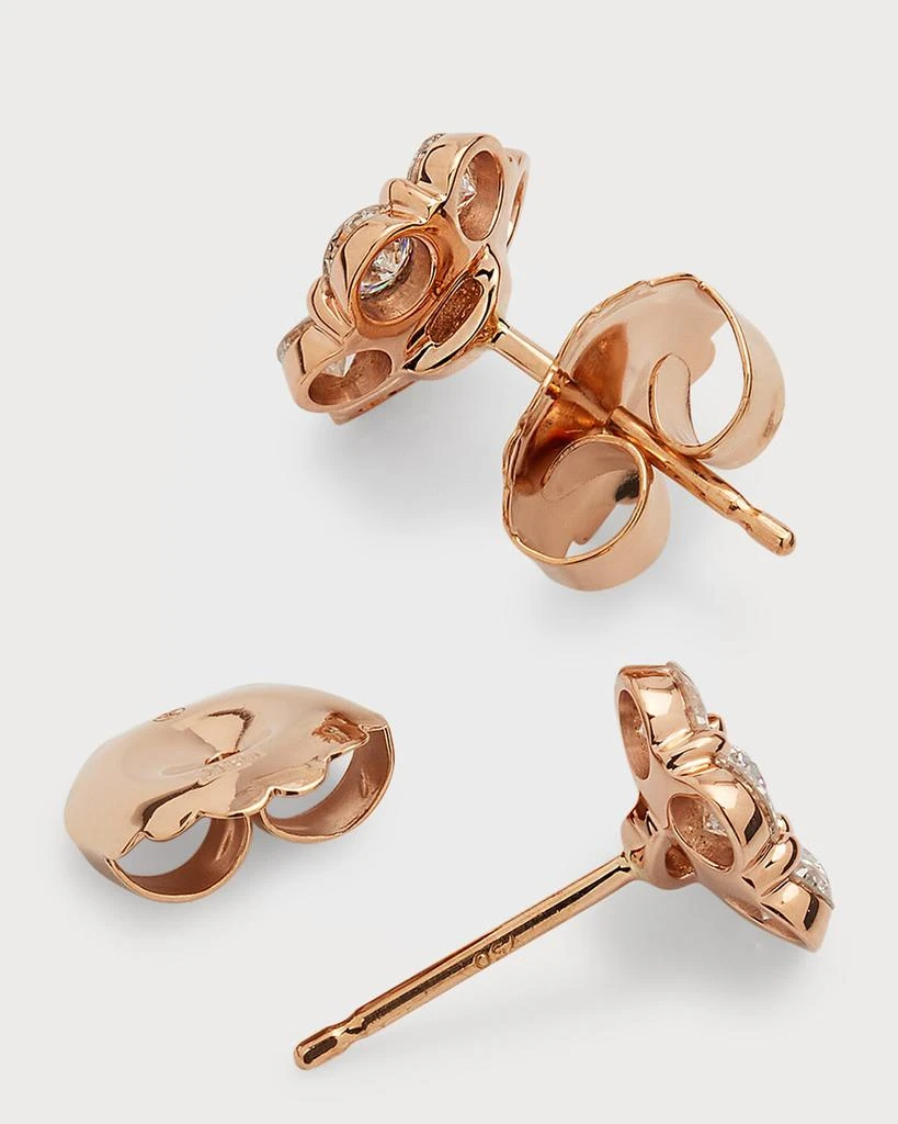 Bayco 18k Rose Gold Floral Diamond Stud Earrings 4