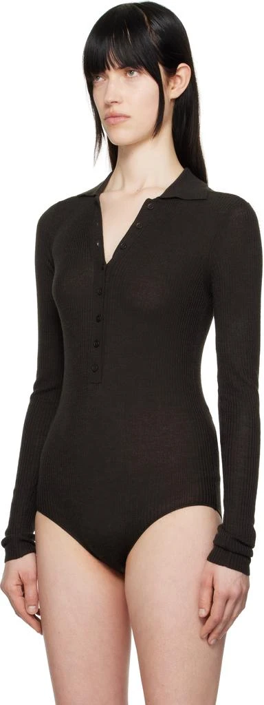The Frankie Shop Brown Solana Polo Bodysuit 4