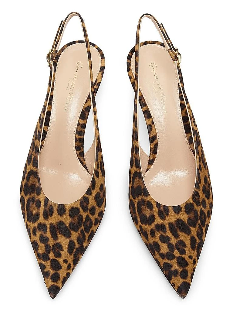 Gianvito Rossi 55MM Leopard Print Suede Slingback Pumps 4
