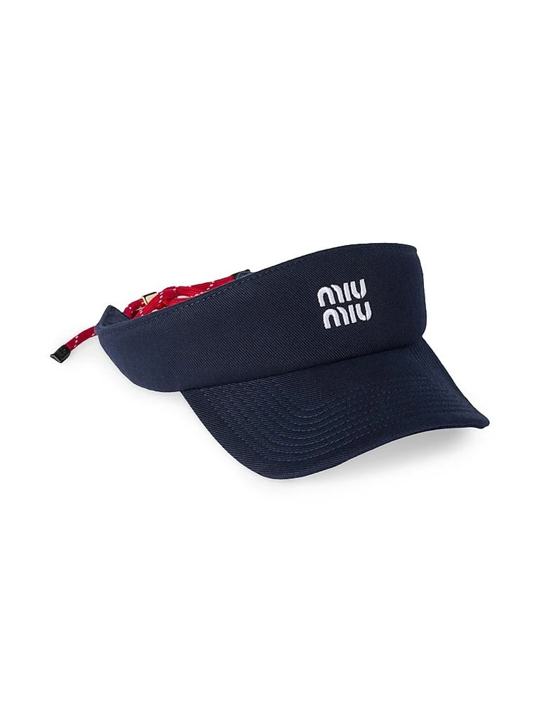 Miu Miu Club Black Denim Visor Beige/amaranth Denim Visor | Miu Miu - United States main image 3