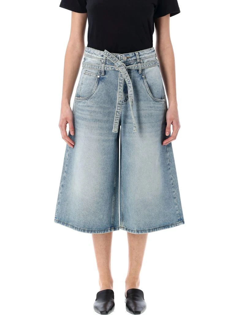 Shop BELTED DENIM BERMUDA PANTS on Sale at BeyondStyle – Get 36 