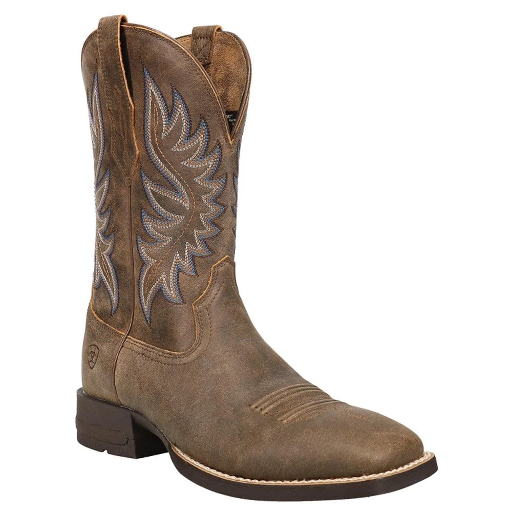 Ariat Brander Embroidered Square Toe Pull On Cowboy Boots 2