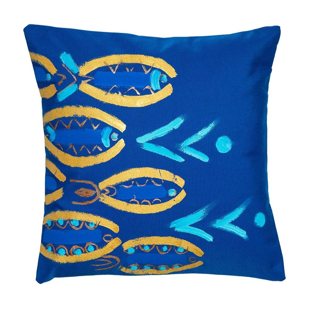 Le Botteghe Su Gologone Cotton Hand Painted Indoor Cushion 70x70 cm