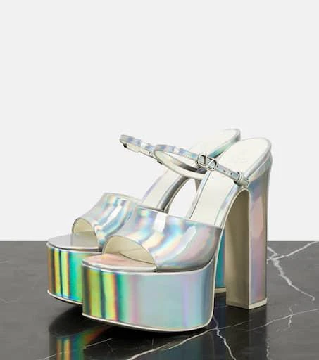 Valentino VLogo holographic platform sandals 5