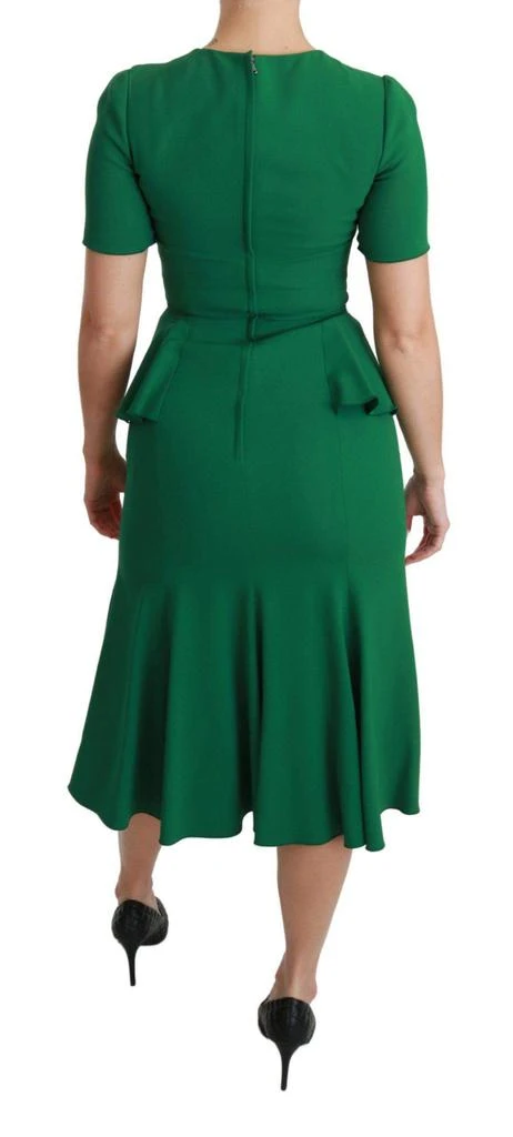 Dolce & Gabbana Dolce & Gabbana  Green Heart Patch Mermaid Midi Viscose Dress 4