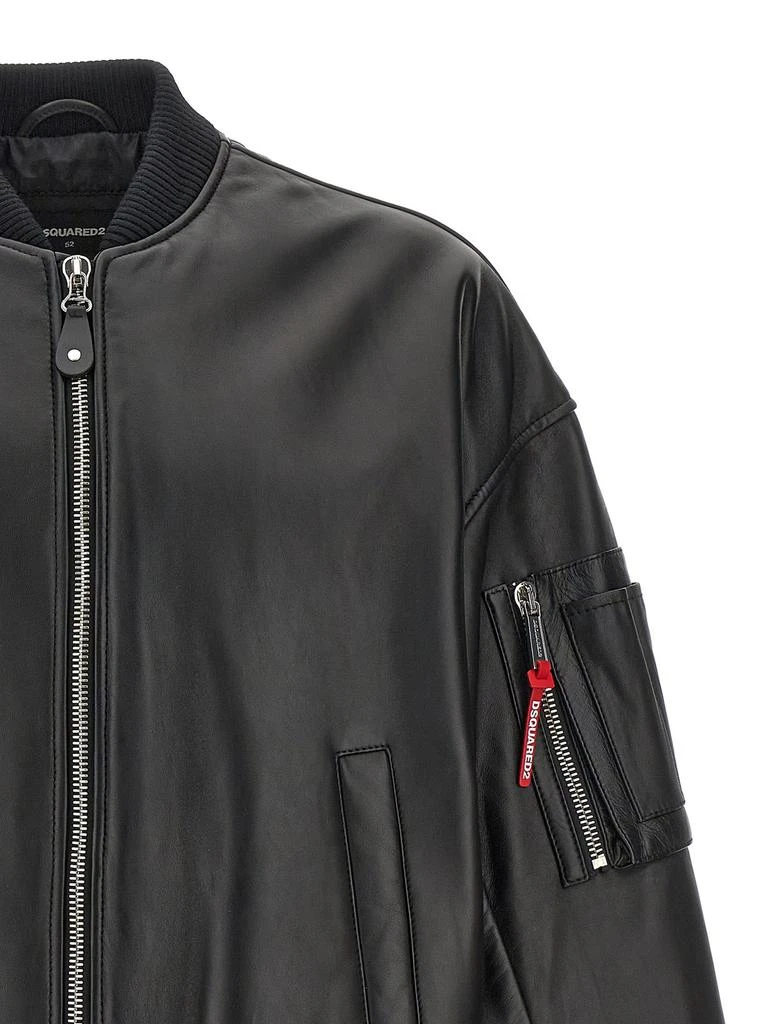 DSQUARED2 Dsquared2 Leather Bomber Jacket 3