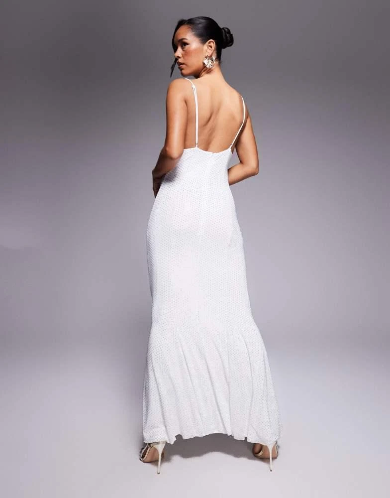 Shop Rare London all over hotfix cowl neck fishtail maxi dress in white on  Sale at BeyondStyle  Get 70% Off Rare London all over hotfix cowl neck fishtail  maxi dress in