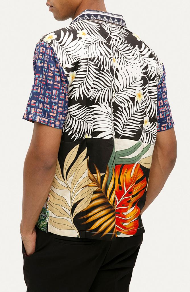 Raga Geometric Floral Short Sleeve Button-Up Shirt