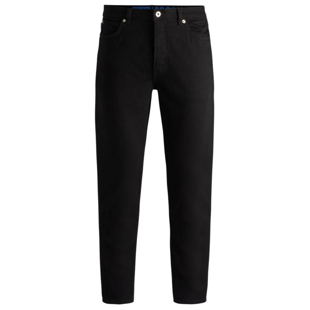 Hugo Boss Tapered-fit jeans in black stretch denim 1