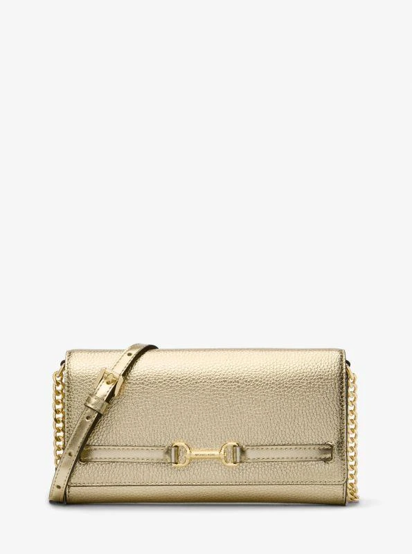 Michael Kors Carson Large Metallic Pebbled Leather Convertible Crossbody Bag 1