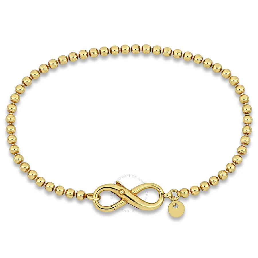 Amour Bead Link Bracelet in Yellow Plated Sterling Silver with Infinity Clasp 1