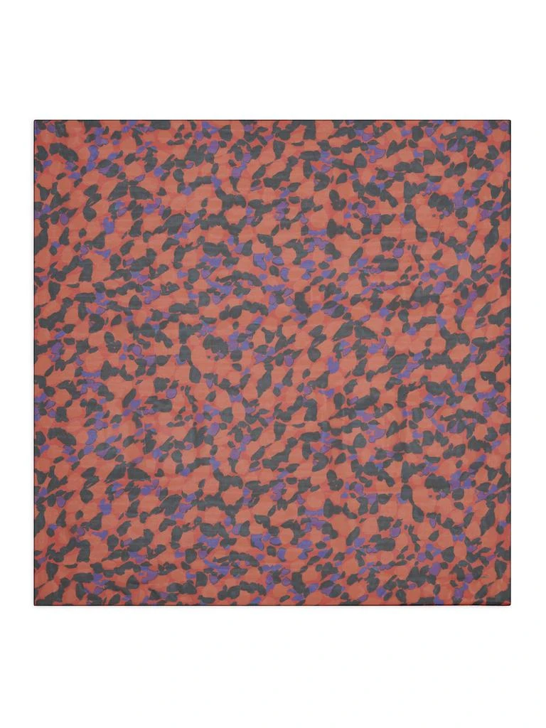 Yves Saint Laurent Square Scarf In Floral Silk Muslin 2