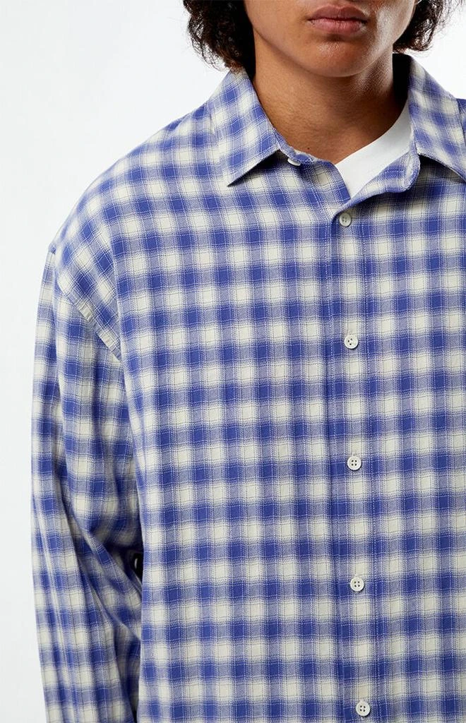 PacSun Blue Plaid Long Sleeve Button Down Shirt 2
