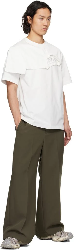 Feng Chen Wang White Double Collar T-shirt 4