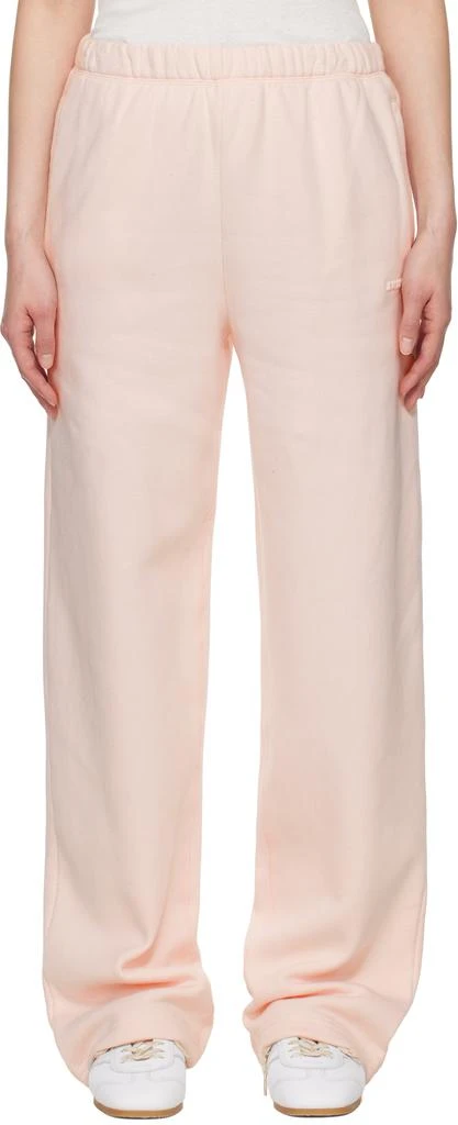 SKIMS Pink Cotton Fleece Classic Straight Leg Sweatpants 1