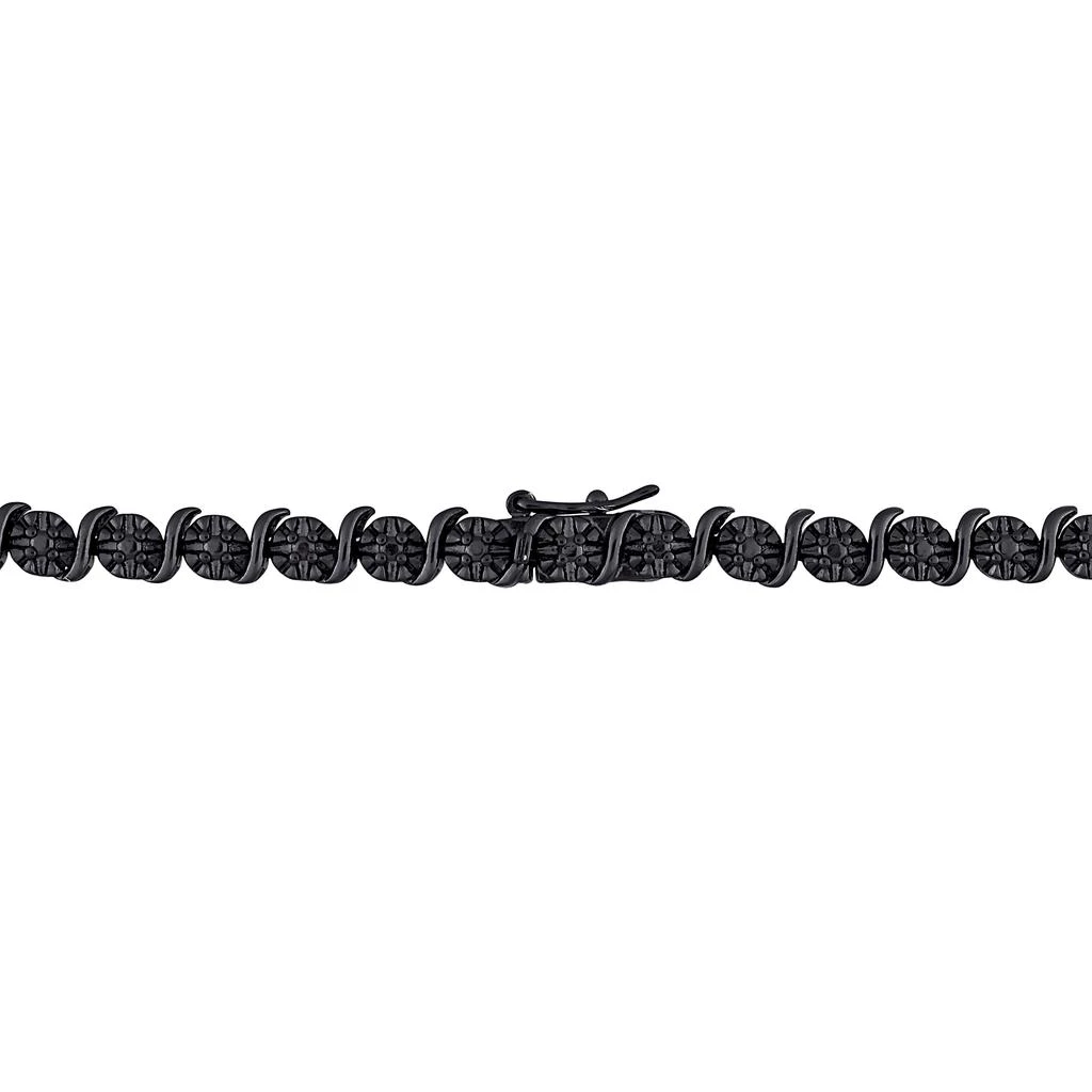 Mimi & Max 1 1/2ct TDW Black Diamond Tennis Bracelet and Necklace Set Sterling Silver Black Rhodium 5