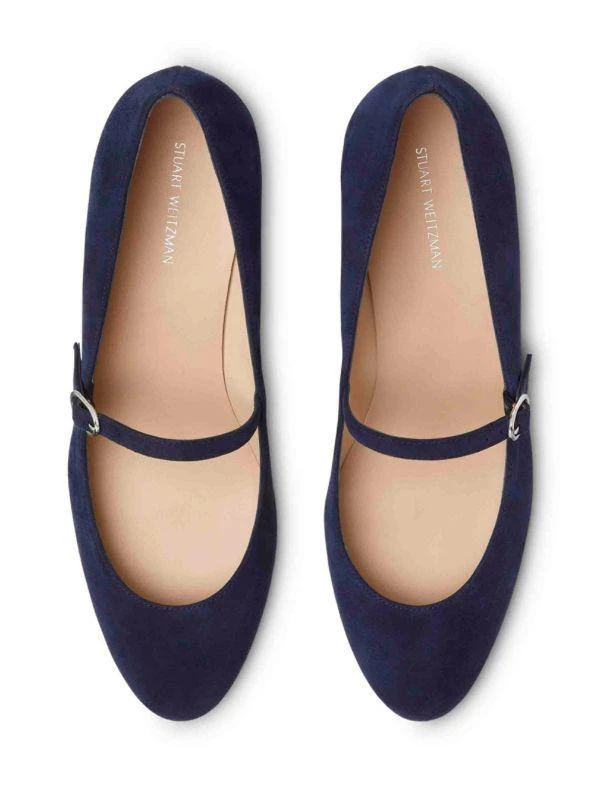Stuart Weitzman 45MM Gabby Block Heel Suede Mary Jane Pumps 2