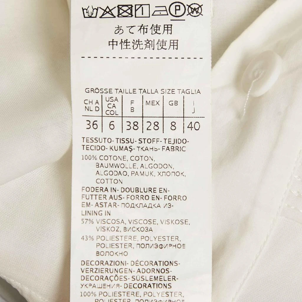 Max Mara Sportmax White Cotton Pintuck Detail Dress Midi S 5