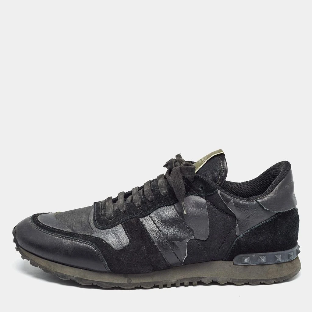 Valentino Valentino Black Suede and Leather Rockrunner Sneakers Size 45 1