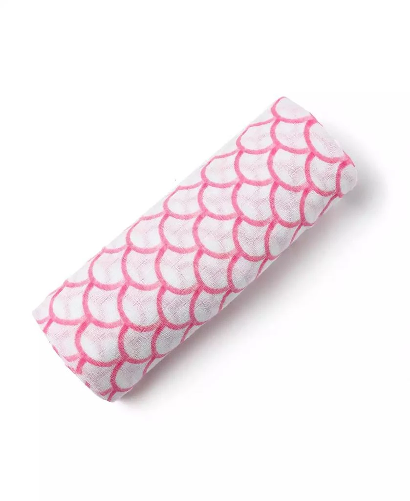 Malabar Baby GOTS Certified Organic Cotton Muslin Swaddle, Pink Rainbow