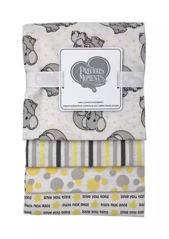Precious Moments Baby Appliquéd Set of 4 Piece Receiving Blankets