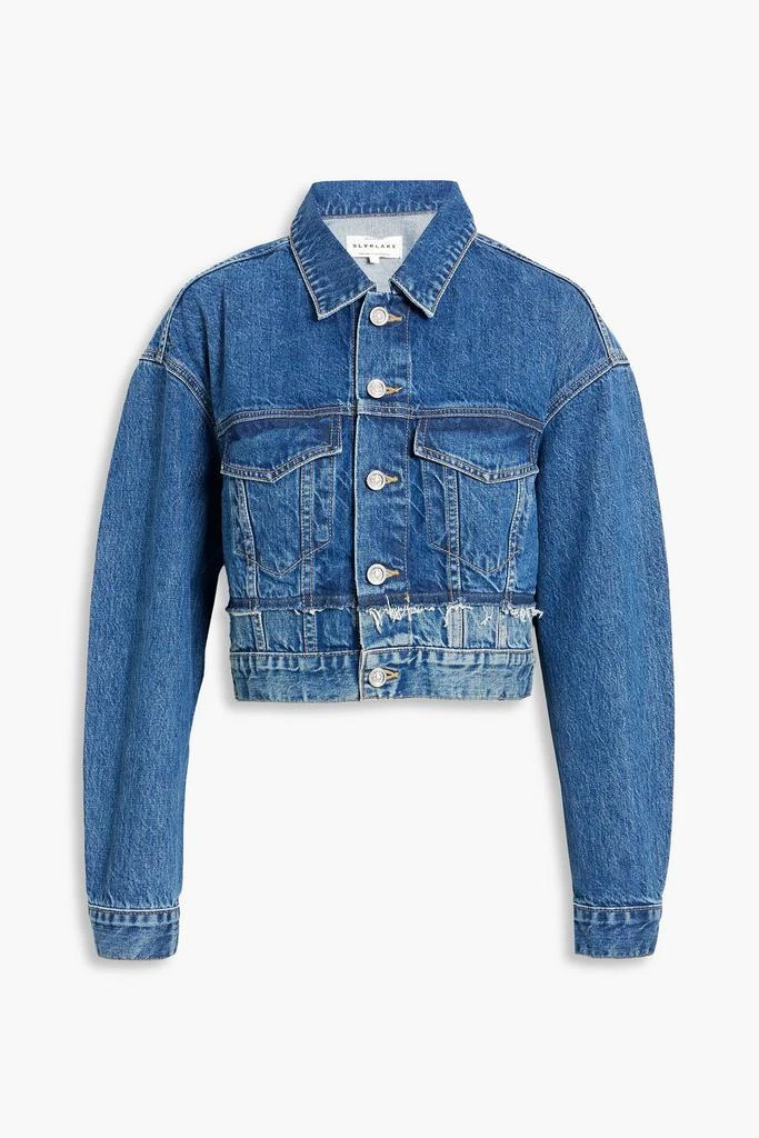 SLVRLAKE Re-work cropped frayed denim jacket 1