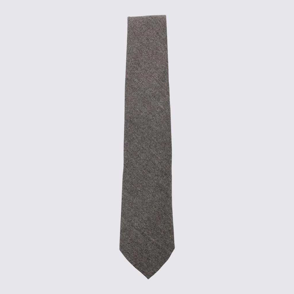Canali Dark Grey Wool Tie 1