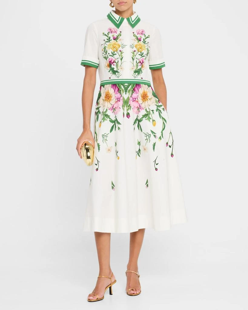 Teri Jon Belted Floral-Print Cotton Midi Shirtdress 2