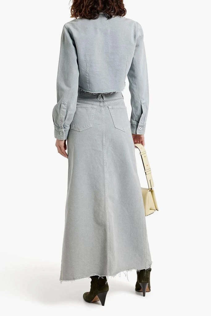 SLVRLAKE Cropped frayed denim shirt 3