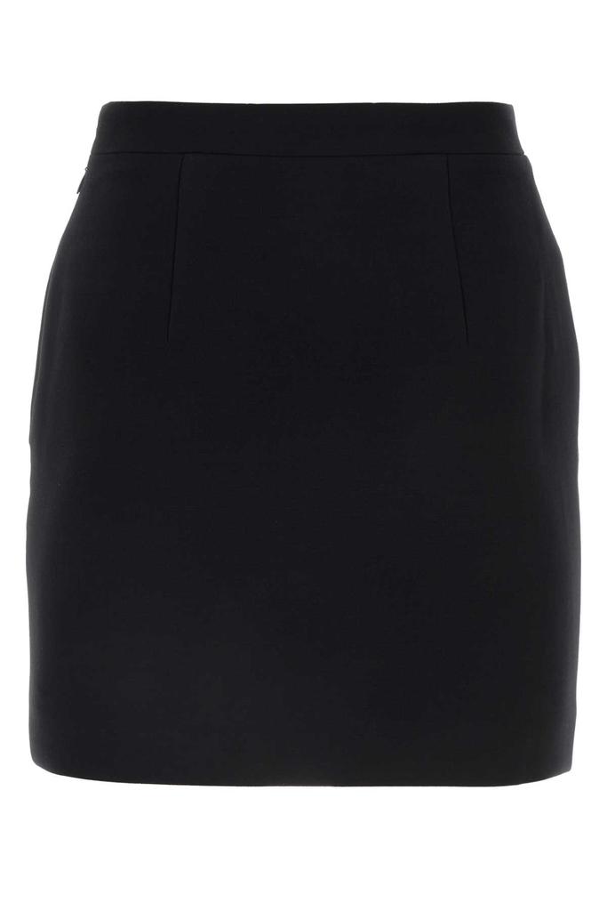 Alessandra Rich Black Wool Mini Skirt