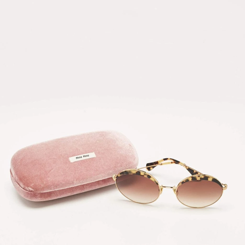 Miu Miu Miu Miu Brown Gradient Tortoise Gold Tone SMU51Q Round  Sunglasses 5
