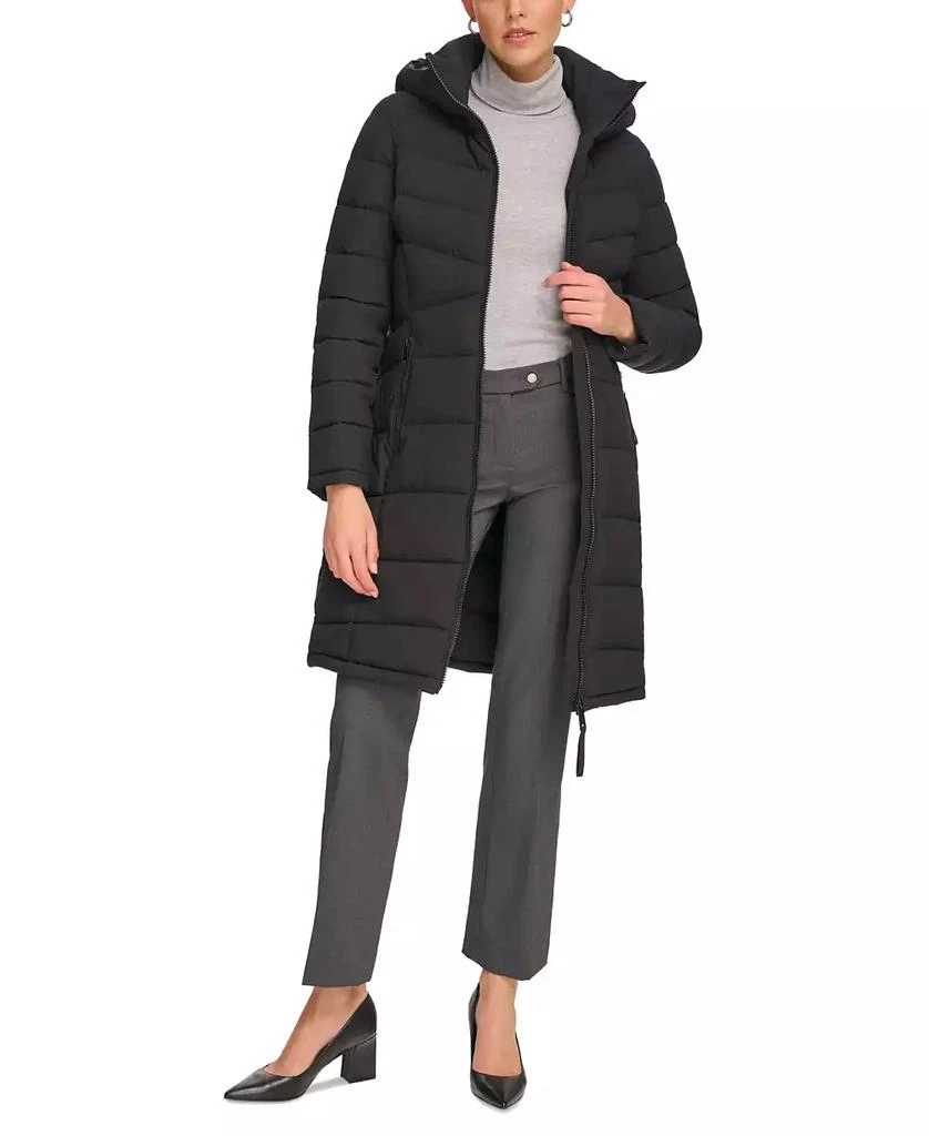 Calvin Klein Women's Hooded Stretch Puffer Coat, Created for Macy's 5