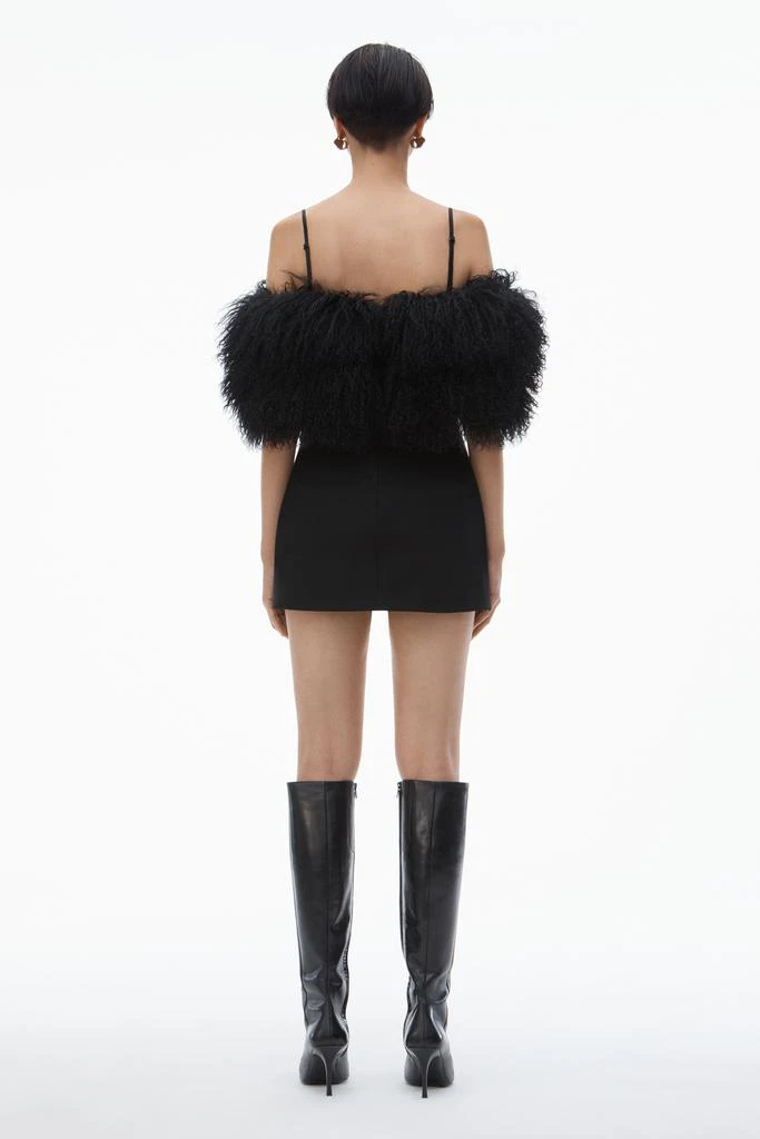 Alexander Wang Minidress with Detachable Mongolian Lamb Shearling 5