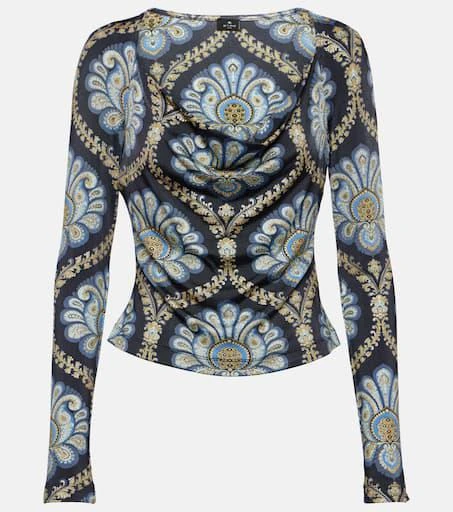 ETRO Scoop-neck paisley jersey top 1