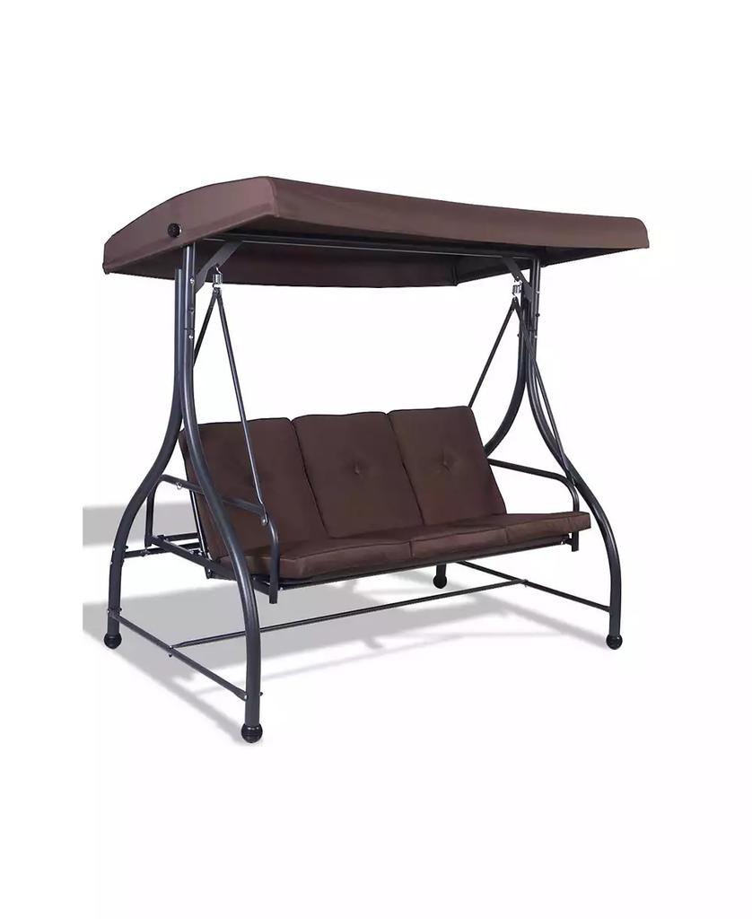 Mecale 3 Seats Outdoor Swing Hammock with Adjustable Tilt Canopy