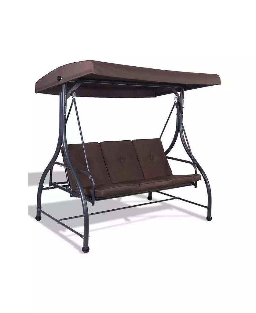 Mecale 3 Seats Outdoor Swing Hammock with Adjustable Tilt Canopy 1