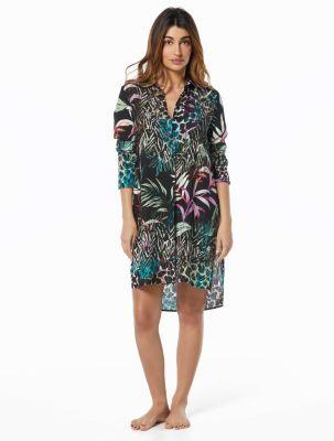 Carmen Marc Valvo Marc Valvo Carmen Marc Valvo Tie Front Shirt Cover Up   Organic Bloom