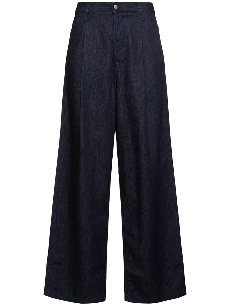 DRIES VAN NOTEN Penning Pleated Cotton Loose Fit Jeans 1