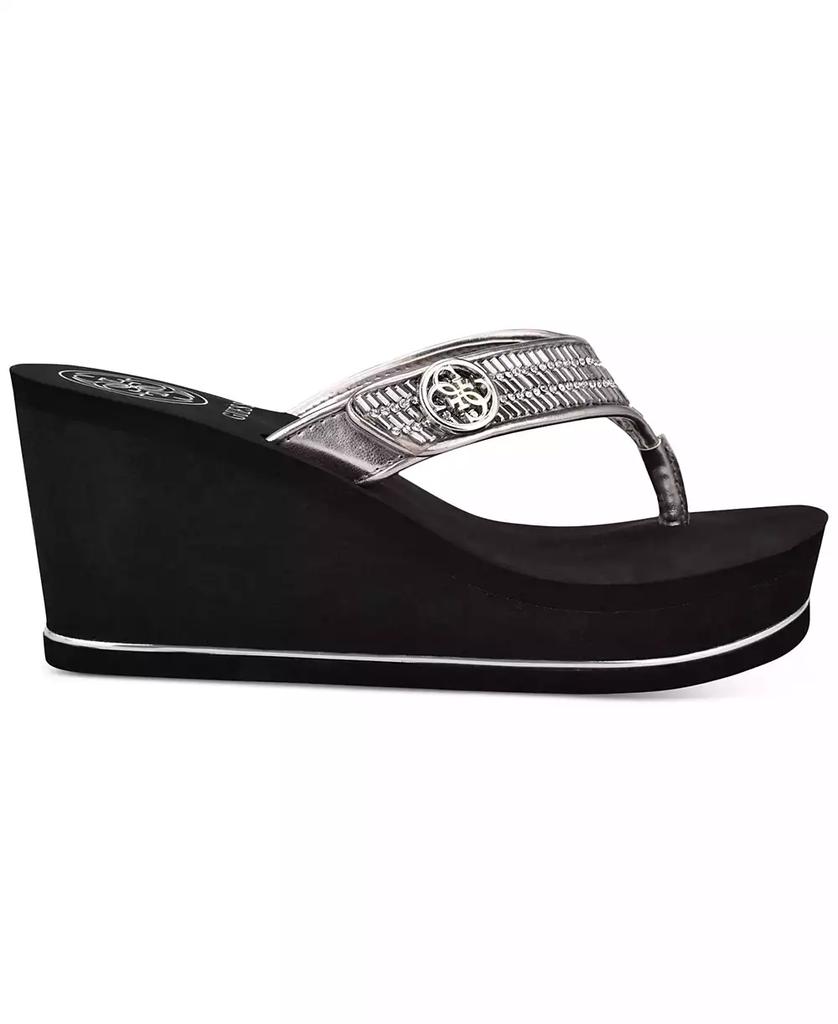 GUESS Sarraly Eva Logo Wedge Slip On Flip Sandals