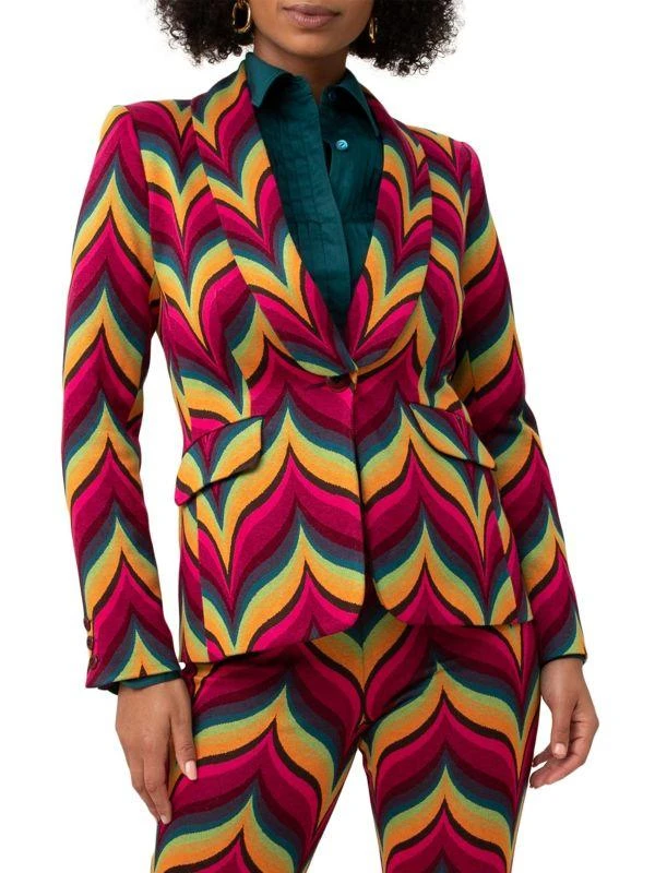 Trina Turk West Village Chevron Jacquard Blazer 1