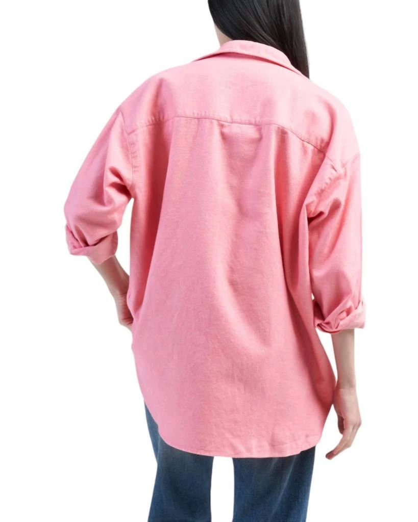 Frank & Eileen Shirley Oversized Button Up Shirt In Pink 4