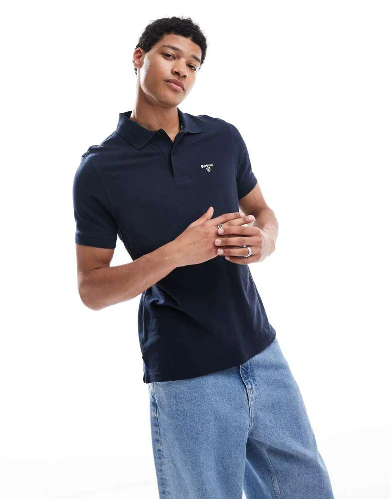 Barbour Barbour lightweight sports polo shirt in navy 4