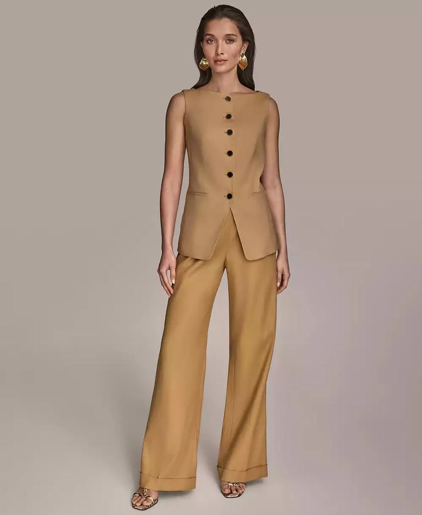 Donna Karan Women's Linen-Blend Vest, Regular & Petite 4