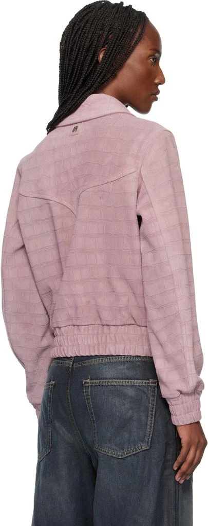 AMIRI Pink Western Croc Suede Jacket 3