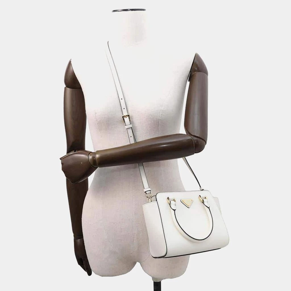 Prada Prada White Saffiano Leather Mini Shoulder Bag 11