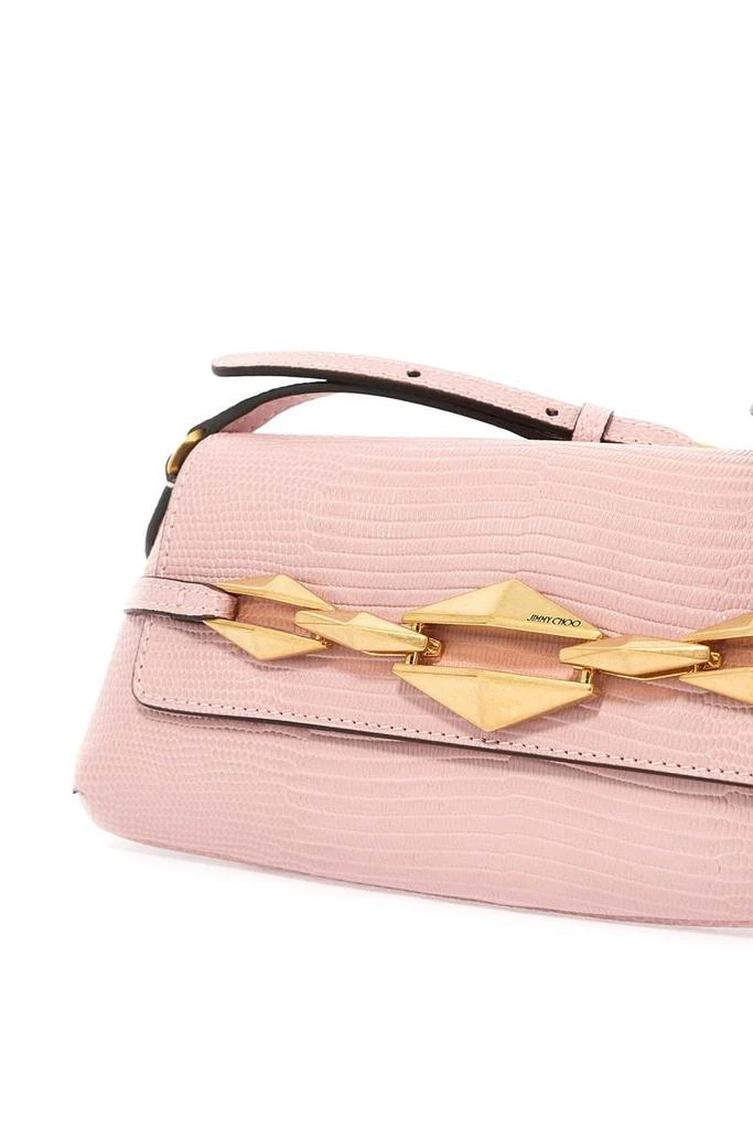 Jimmy Choo Leather Lizard Print Diamond Shoulder Bag 3