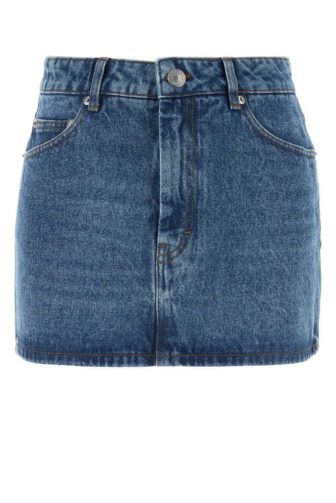 AMI AMI Paris Mid Rise Denim Mini Skirt