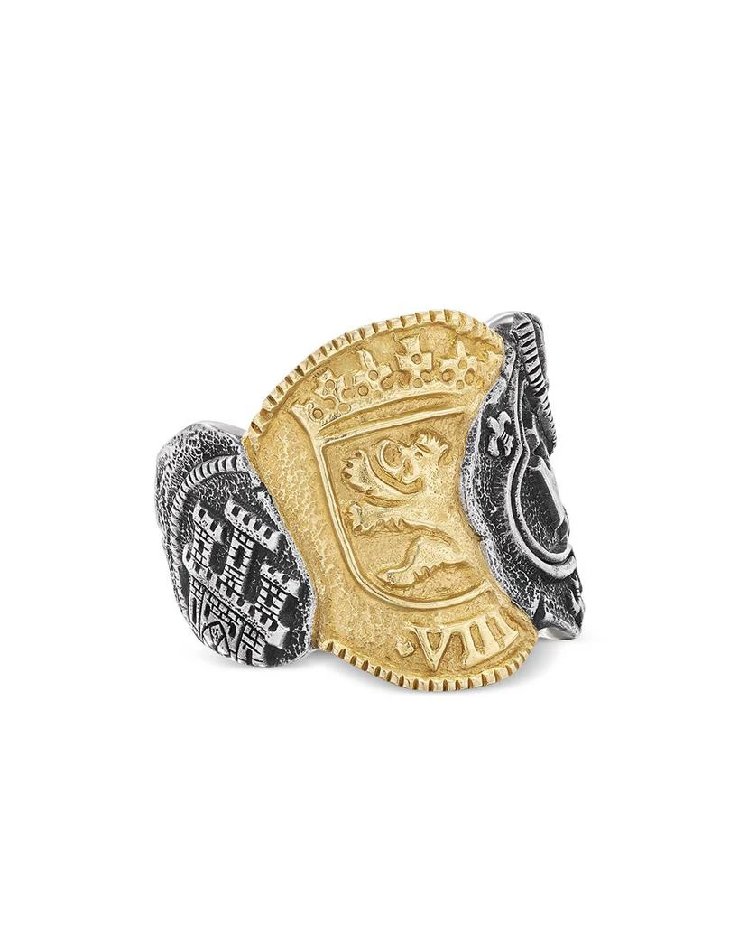 David Yurman Men's 18K Yellow Gold & Sterling Silver Shipwreck Coin Signet Ring 1